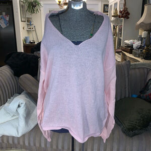 Women's Unbranded Pink V-Neck Sweater XL